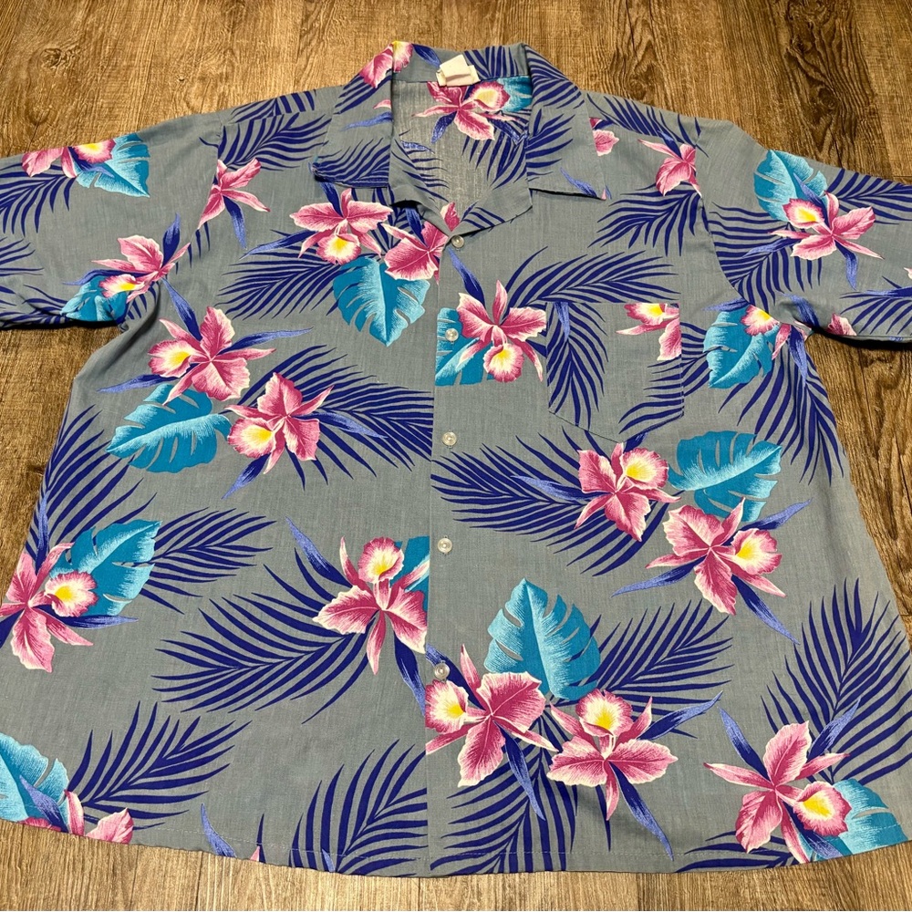 Vintage Men’s Olo Manu Floral Hawaiian Shirt Size XXL